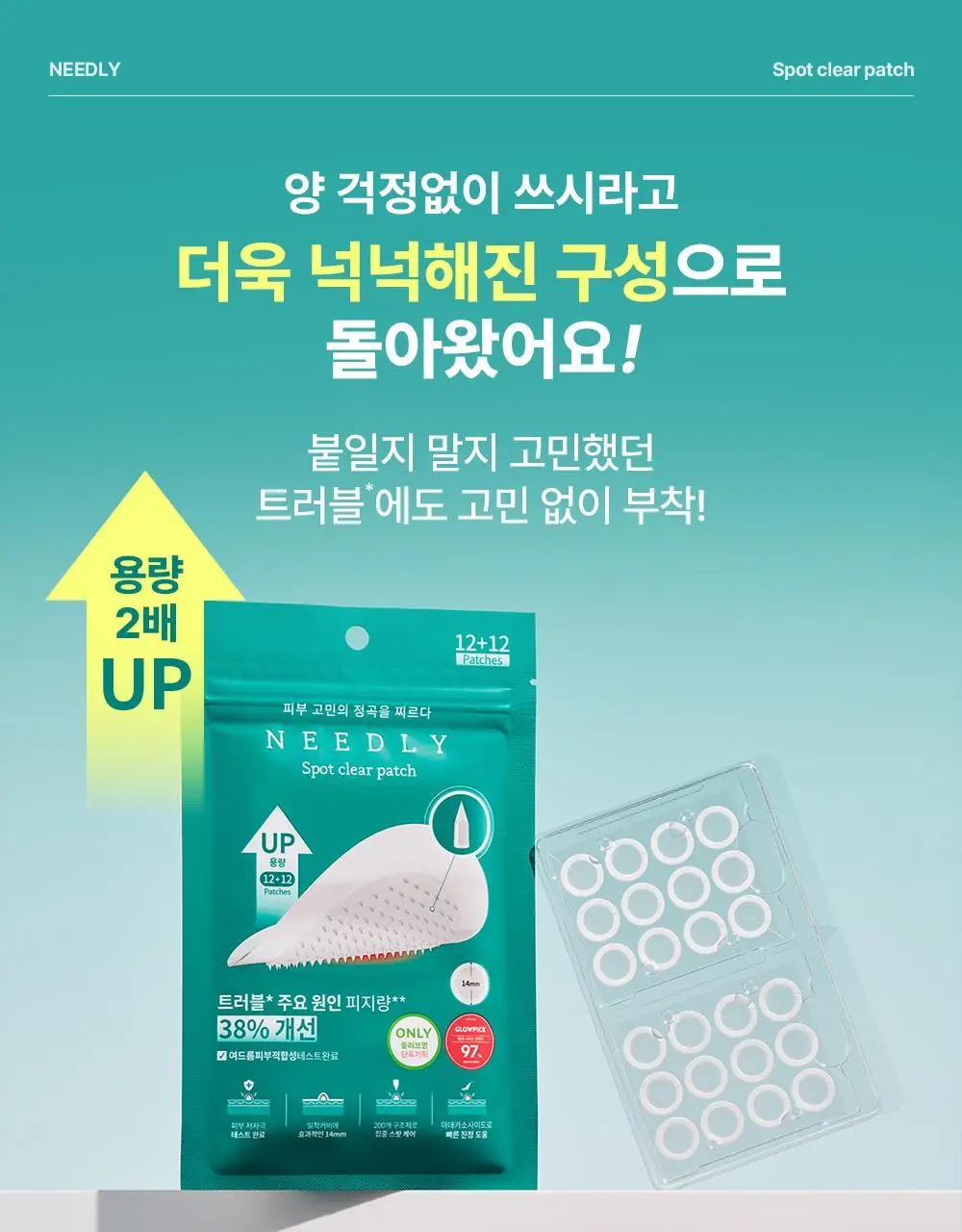 [리뉴얼] 니들리 스팟 클리어 12패치 1+1 기획 (12+12패치) 상세페이지 5